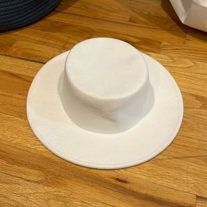 White Wide Brim Hat